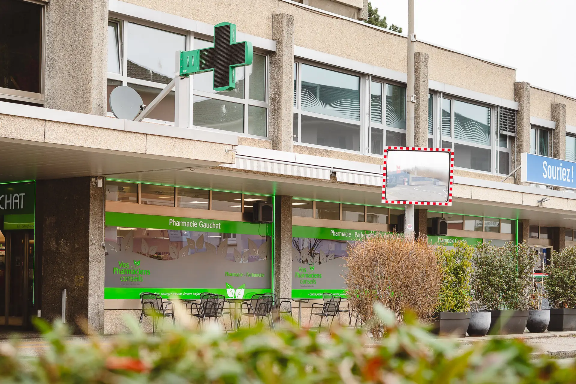 Façade de la Pharmacie Gauchat à Peseux